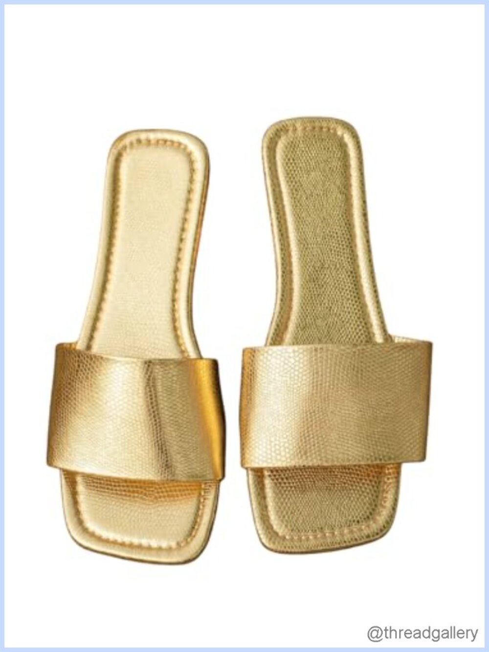 Faux Leather Slide Sandals Embossed Snakeskin Open Toe Slip On
